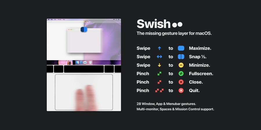 Swish gesture-based window control