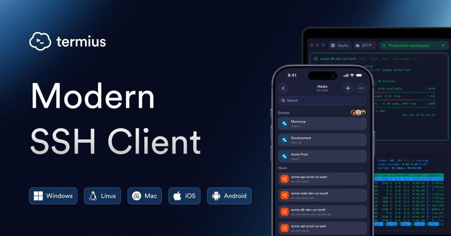 Termius SSH client screenshot